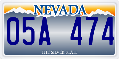 NV license plate 05A474