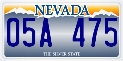 NV license plate 05A475