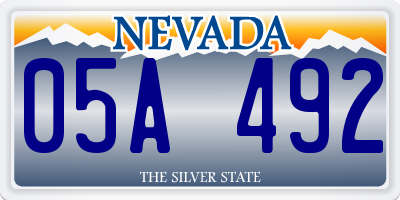 NV license plate 05A492