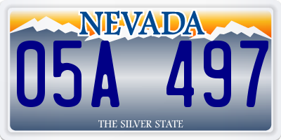 NV license plate 05A497