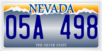 NV license plate 05A498