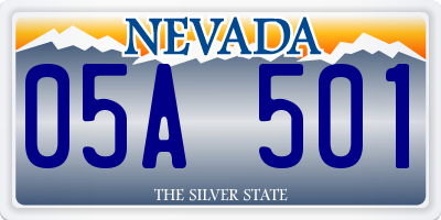 NV license plate 05A501