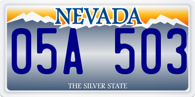 NV license plate 05A503