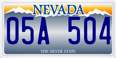 NV license plate 05A504