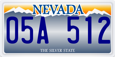 NV license plate 05A512