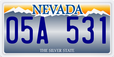 NV license plate 05A531