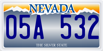 NV license plate 05A532