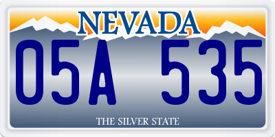 NV license plate 05A535