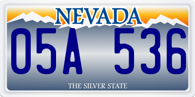 NV license plate 05A536