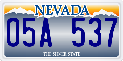 NV license plate 05A537