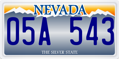 NV license plate 05A543