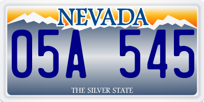 NV license plate 05A545