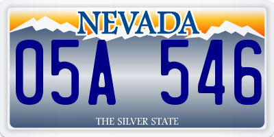 NV license plate 05A546