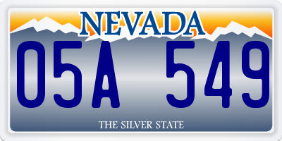 NV license plate 05A549