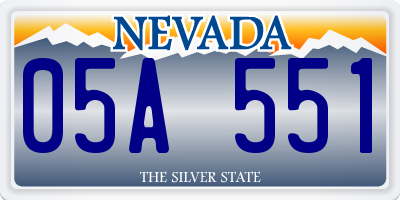 NV license plate 05A551