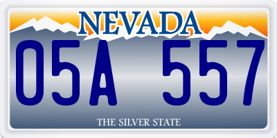 NV license plate 05A557