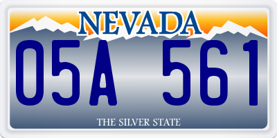 NV license plate 05A561