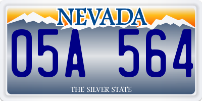NV license plate 05A564