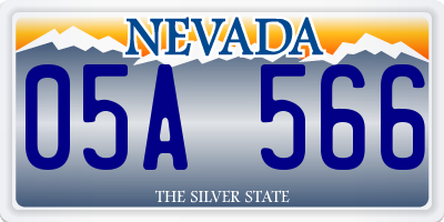 NV license plate 05A566