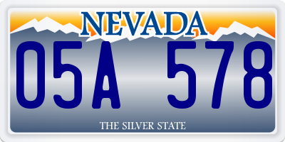 NV license plate 05A578