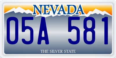 NV license plate 05A581