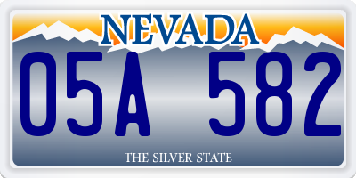 NV license plate 05A582