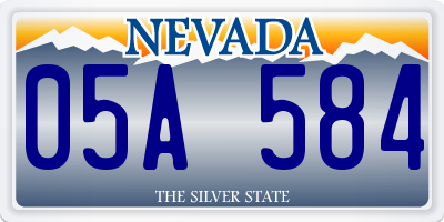 NV license plate 05A584