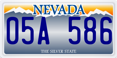 NV license plate 05A586