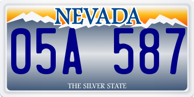 NV license plate 05A587