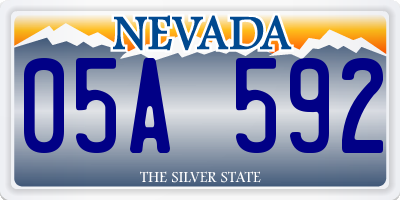 NV license plate 05A592