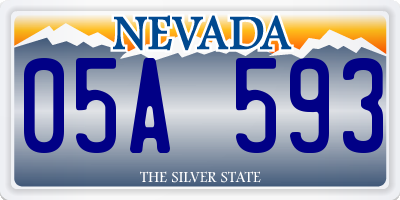 NV license plate 05A593