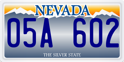 NV license plate 05A602