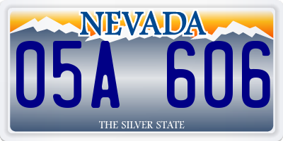 NV license plate 05A606