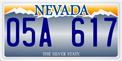 NV license plate 05A617
