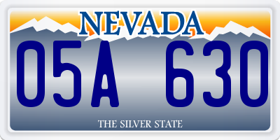 NV license plate 05A630