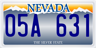 NV license plate 05A631