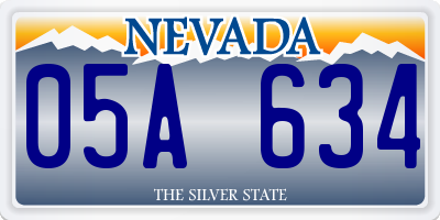 NV license plate 05A634