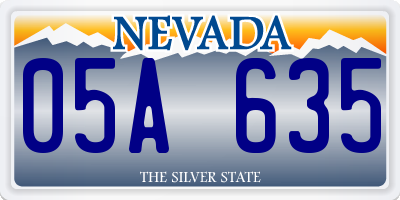 NV license plate 05A635