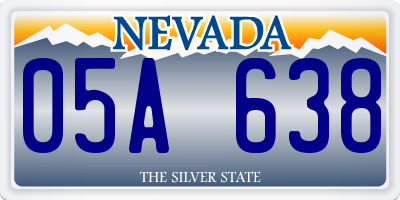 NV license plate 05A638