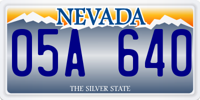 NV license plate 05A640