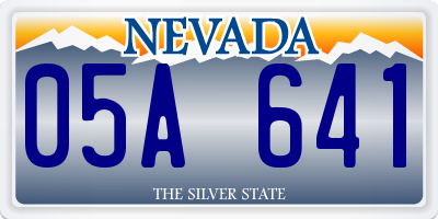NV license plate 05A641