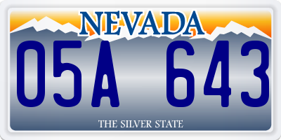 NV license plate 05A643