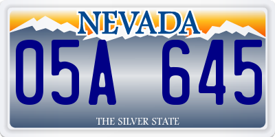 NV license plate 05A645