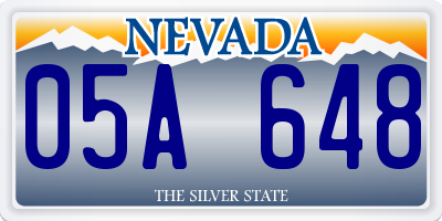 NV license plate 05A648