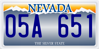 NV license plate 05A651