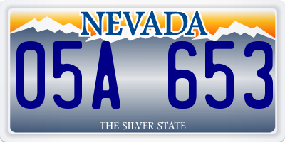 NV license plate 05A653