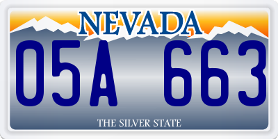 NV license plate 05A663