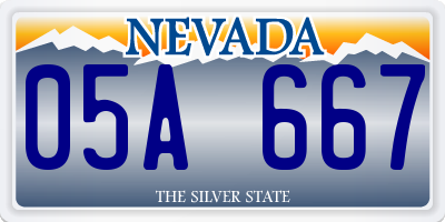 NV license plate 05A667