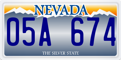 NV license plate 05A674