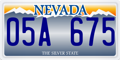 NV license plate 05A675